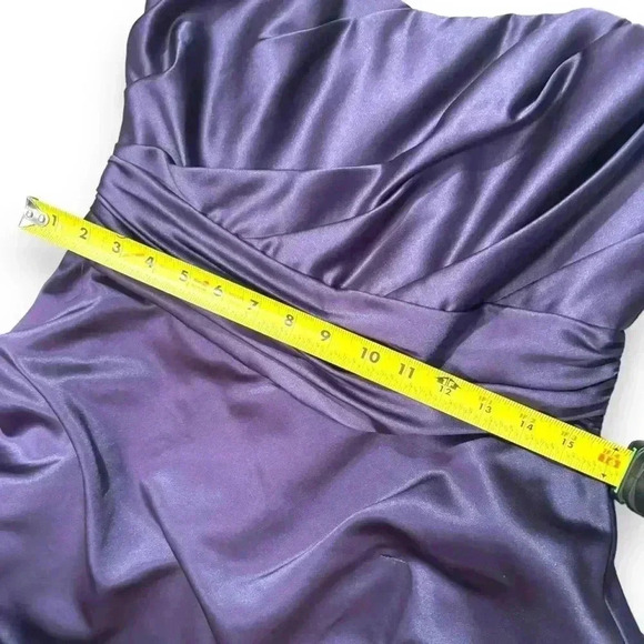 NWT David’s Bridal Strapless Short Bubble Skirt Rouched Waist Lapis/Purple Dress - Picture 16 of 16